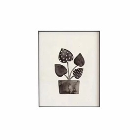 11x14 Ink Plant Art Print - Black & Cream minimalist art object  