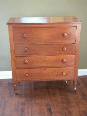 19TH CENTURY CHERRY HIGHBOY CHEST artistic wall mural