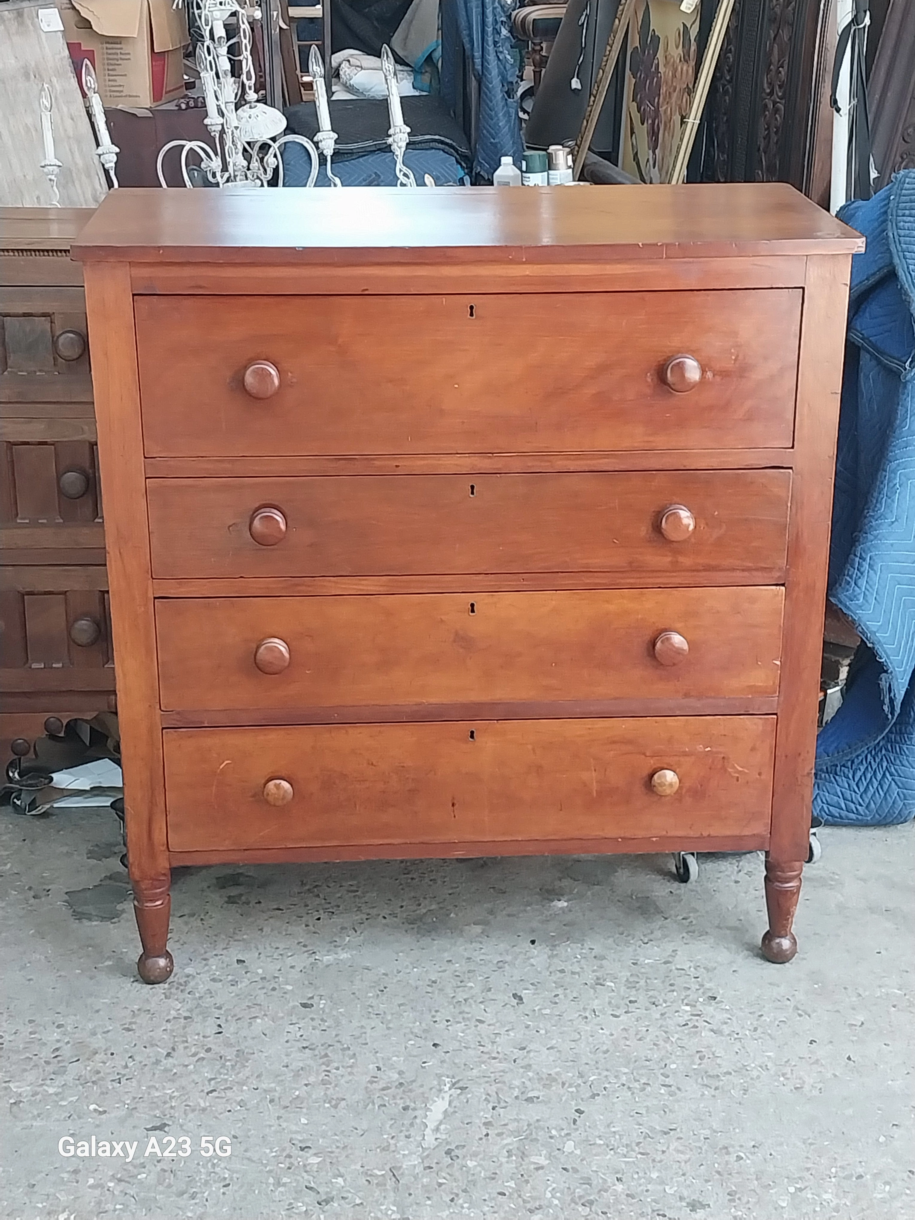 19TH CENTURY CHERRY HIGHBOY CHEST