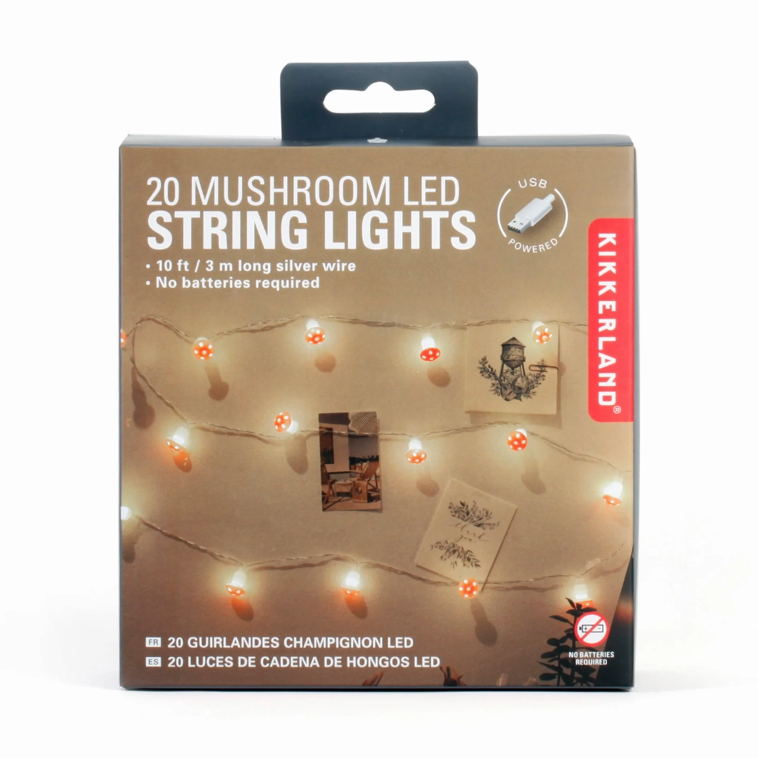 20 Mushroom Led String Lights minimalist art object  