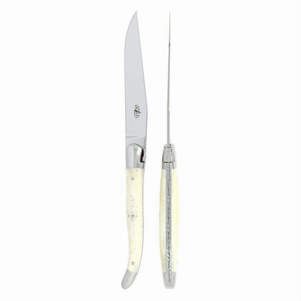 2 Piece Steak Knife Set in Bone Handle mini desktop sculpture