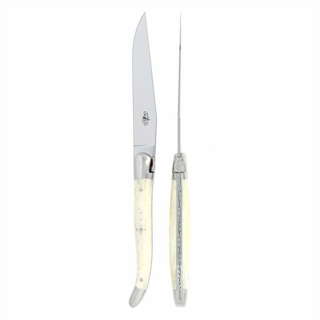 2 Piece Steak Knife Set in Bone Handle cute desktop display