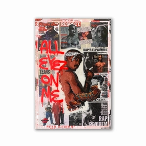 2Pac by Kiss Pink framed mural artwork