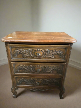 3 DRAWER WALNUT COUNTRY FRENCH LOW CHEST artistic wall mural