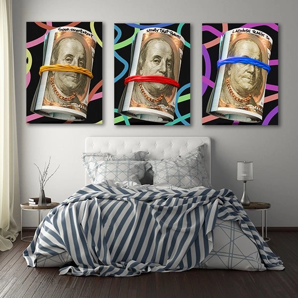 3 Wise Dollar Bills - Triptych 
