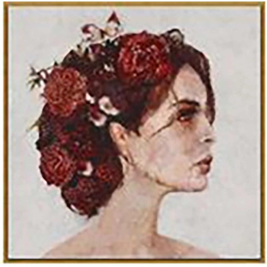 40X40 LADY W/ FLOWERS ON HAIR artistic wall mural