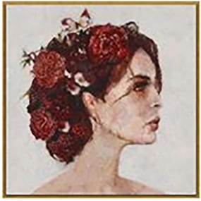 40X40 LADY W/ FLOWERS ON HAIR artistic wall mural