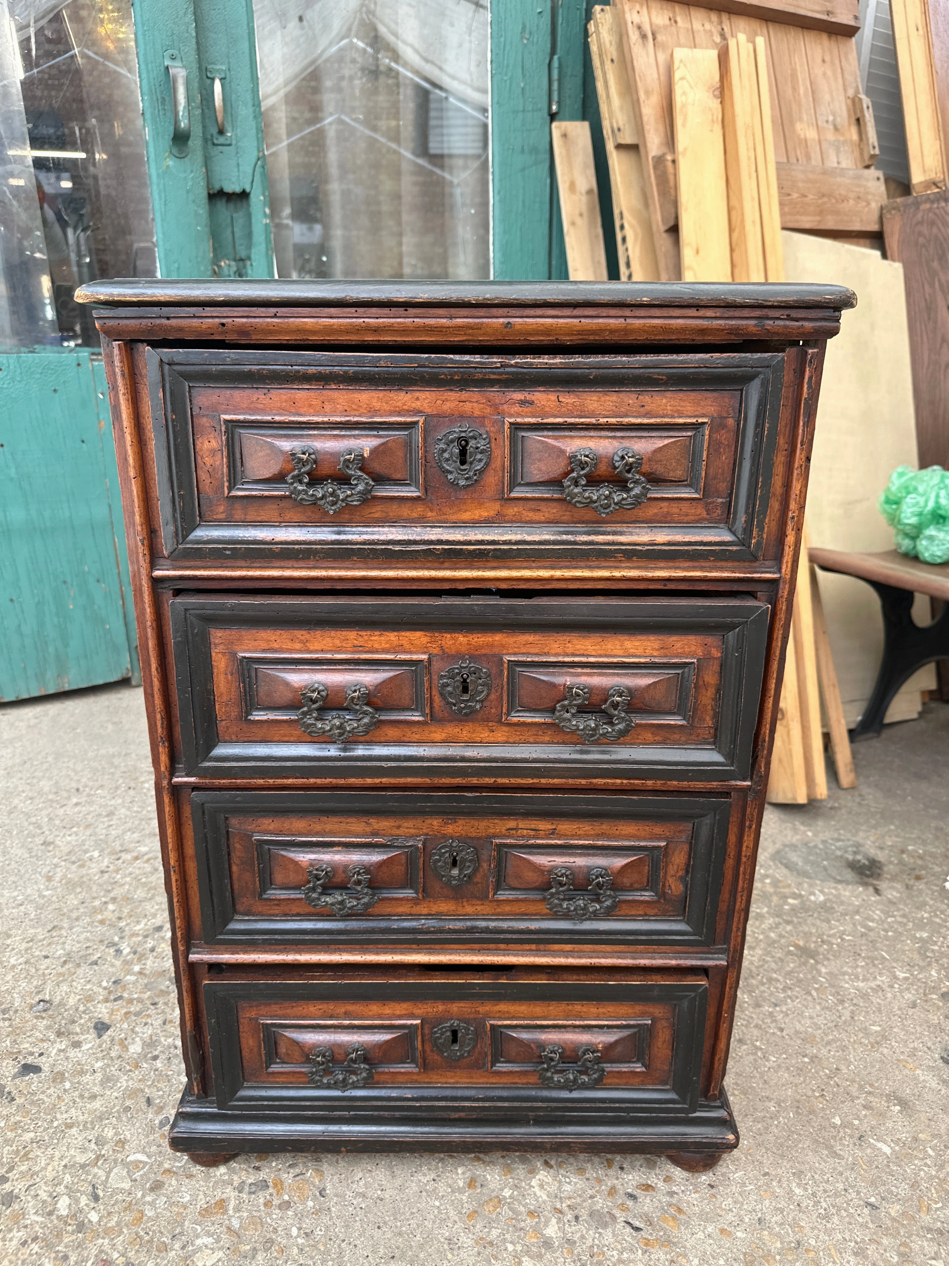 4 DRAWER EARLY ENGLISH CHEST