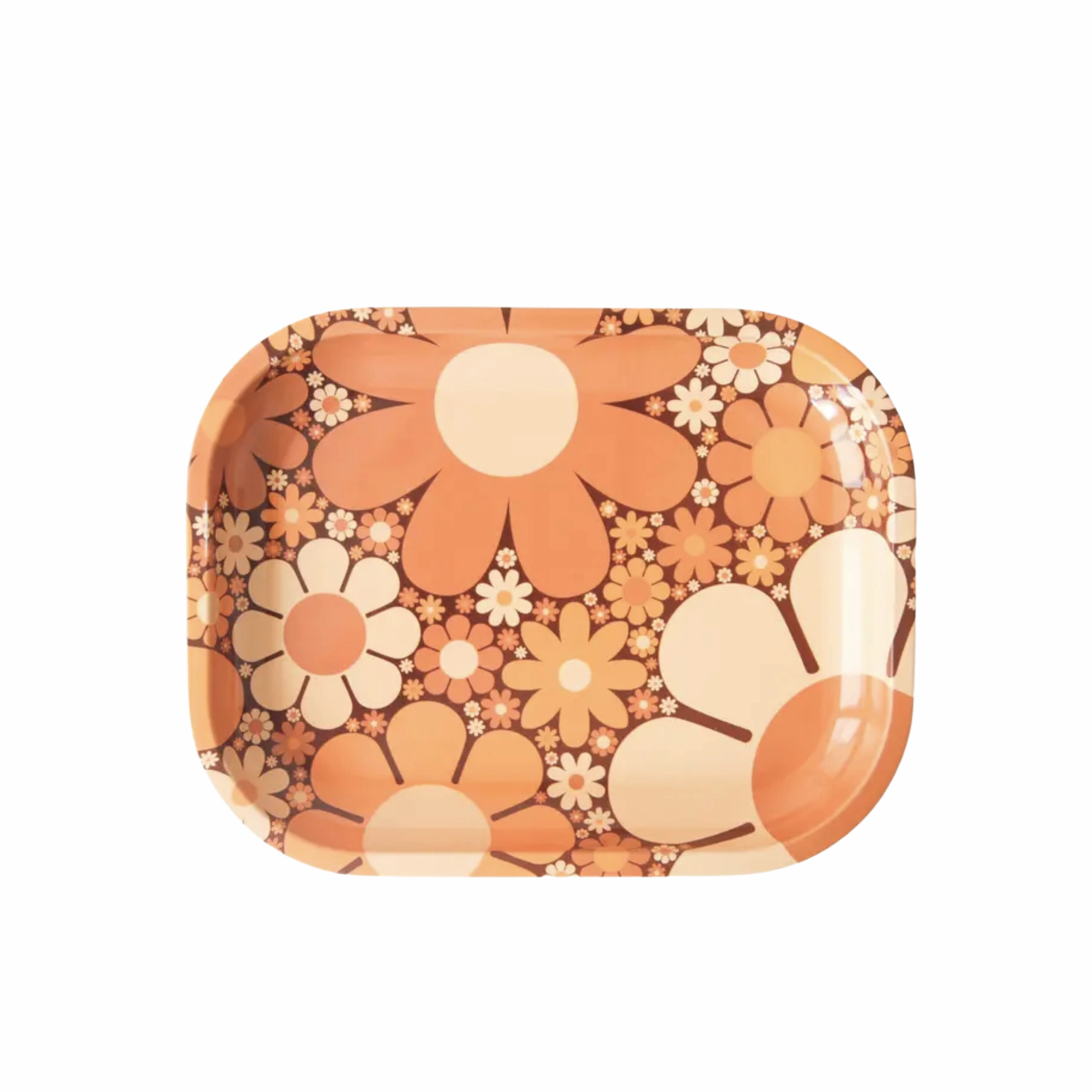 70's Floral Metal Tray Success minimalist art object  