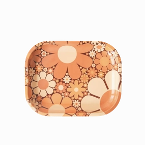 70's Floral Metal Tray Success minimalist art object  