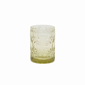 70's Inspired Hand Blown Glass Tumblers in Sage mini desktop sculpture