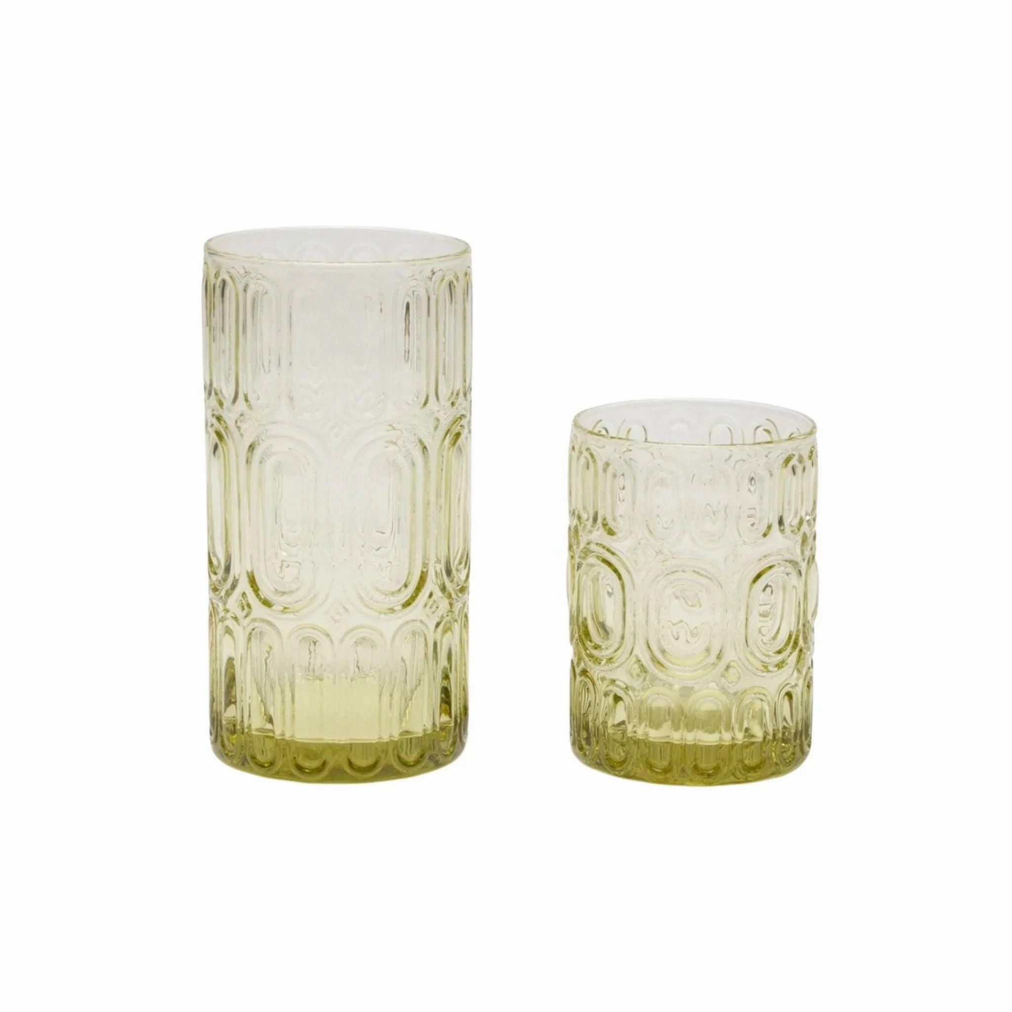 70's Inspired Hand Blown Glass Tumblers in Sage