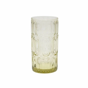70's Inspired Hand Blown Highball Glasses in Sage cute desktop display
