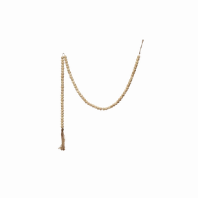 72"L Paulownia Wood Bead Garland with Tassel minimalist art object  