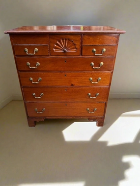 7 DRAWER CHEST WITH SHELL CARVED CENTER DRAWER artistic wall mural