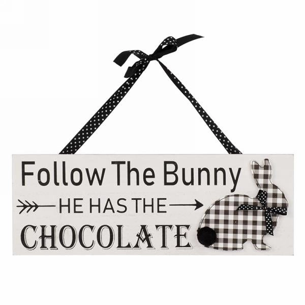 "Follow the Bunny" Hanging Sign wall pendant decor