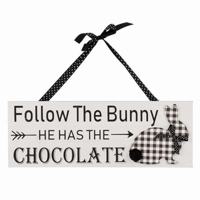 "Follow the Bunny" Hanging Sign wall pendant decor