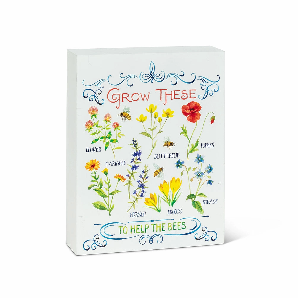 "Grow These to Help The Bees" Sign wall pendant decor