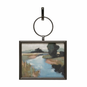 "Lazy Creek" Metal Framed Oil Style Wall Decor wall pendant decor