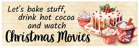 "Lets bake stuff, drink hot..."  Message Bar wall pendant decor