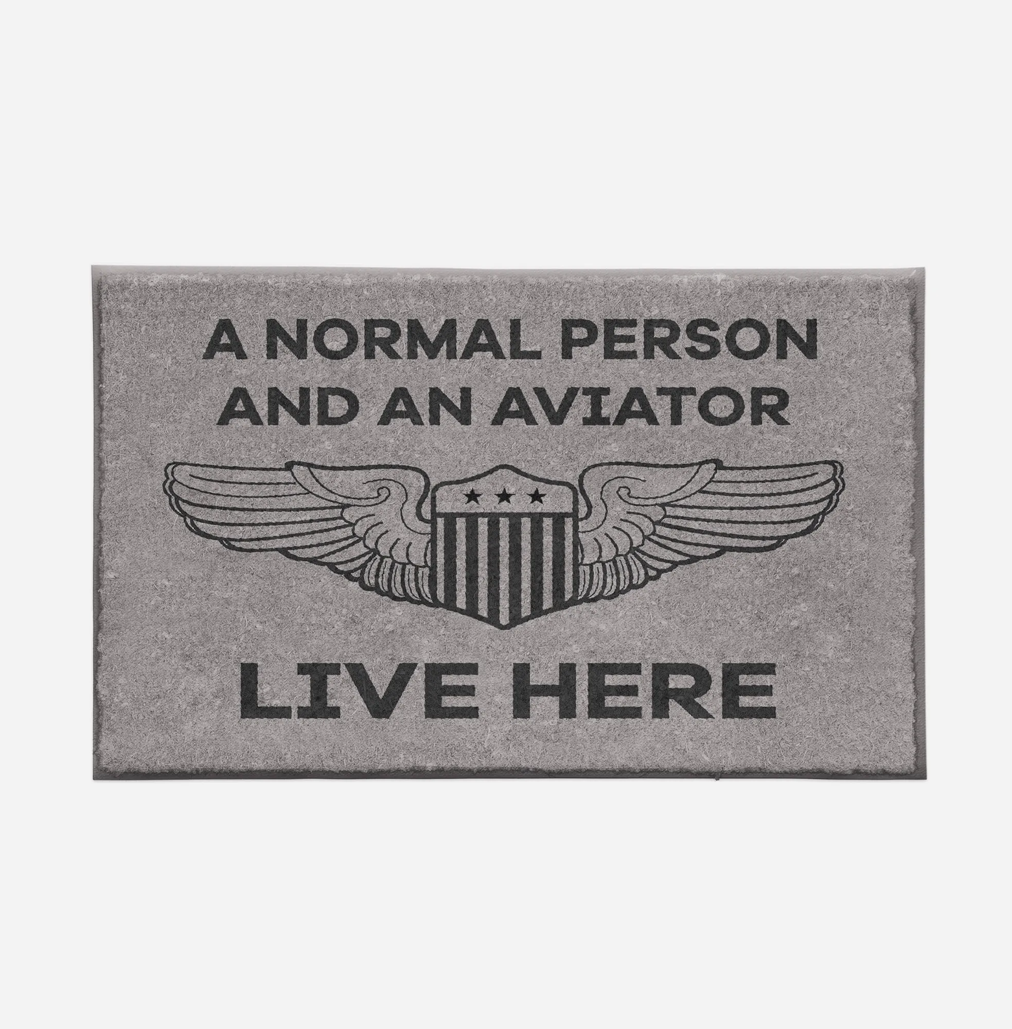 A Normal Person and an AVIATOR Live Here Designed Door Mats