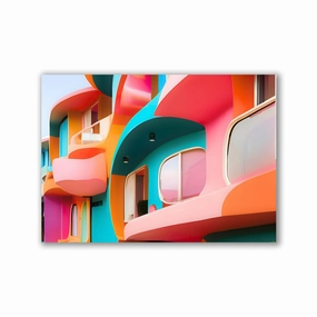 Abstract Building No1 by Iconica framed mural artwork