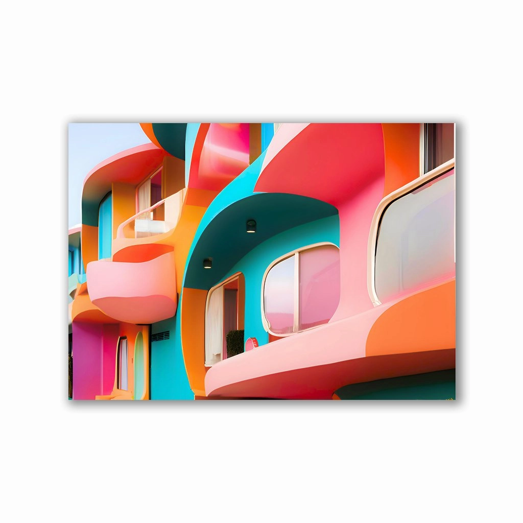 Abstract Building No1 by Iconica framed mural artwork