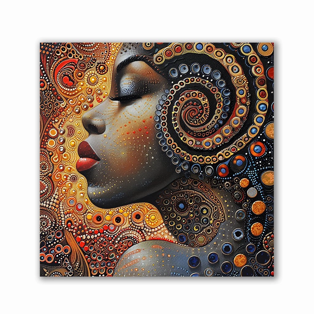 Abstract Dots Woman No1 by Catill framed mural artwork