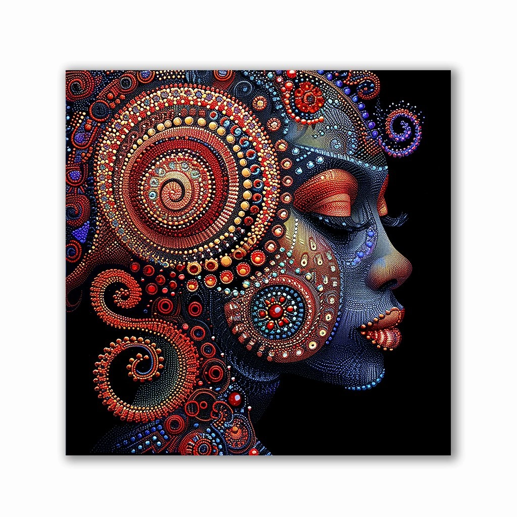 Abstract Dots Woman No2 by Catill framed mural artwork