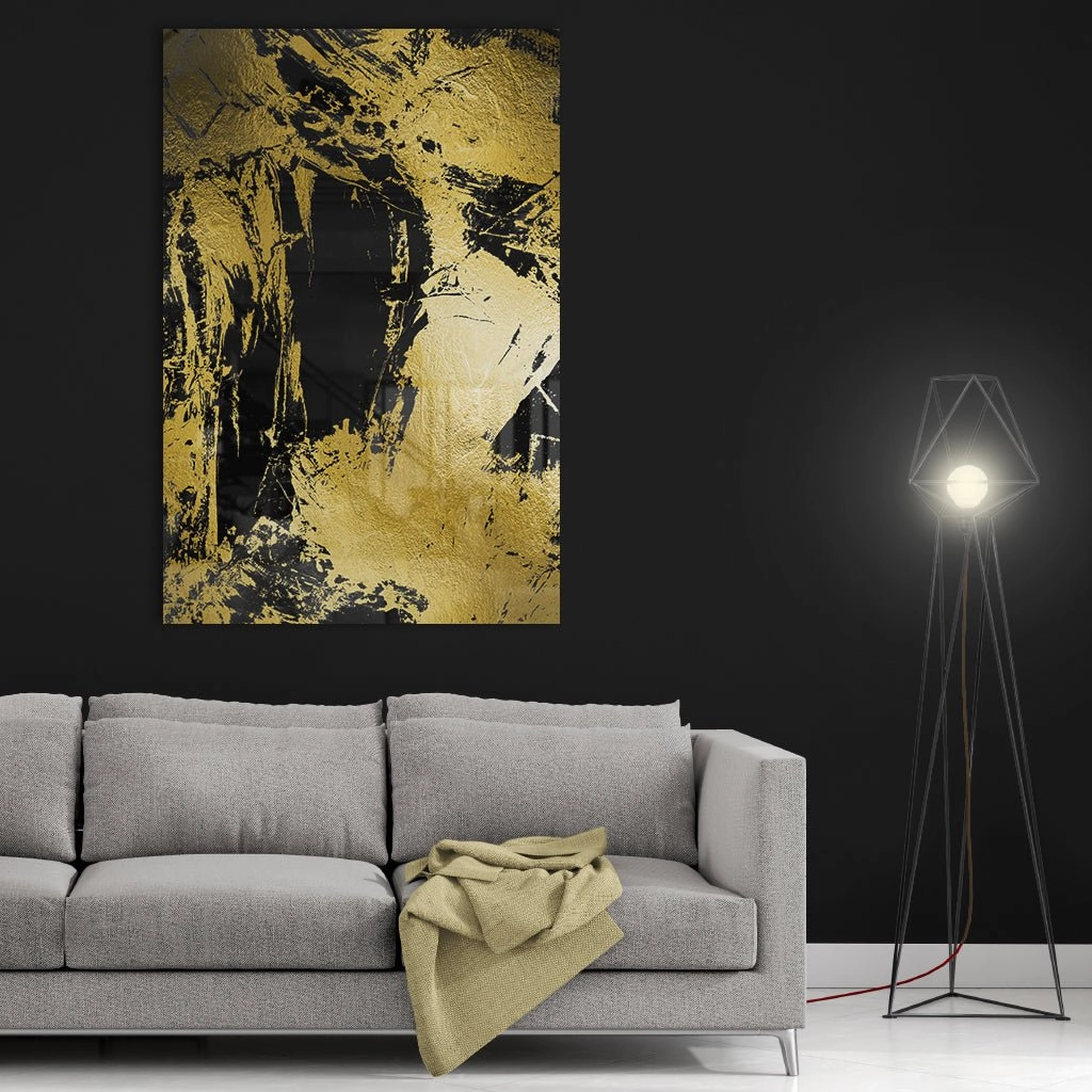 Abstract Grunge No. 1 Gold on Acrylic