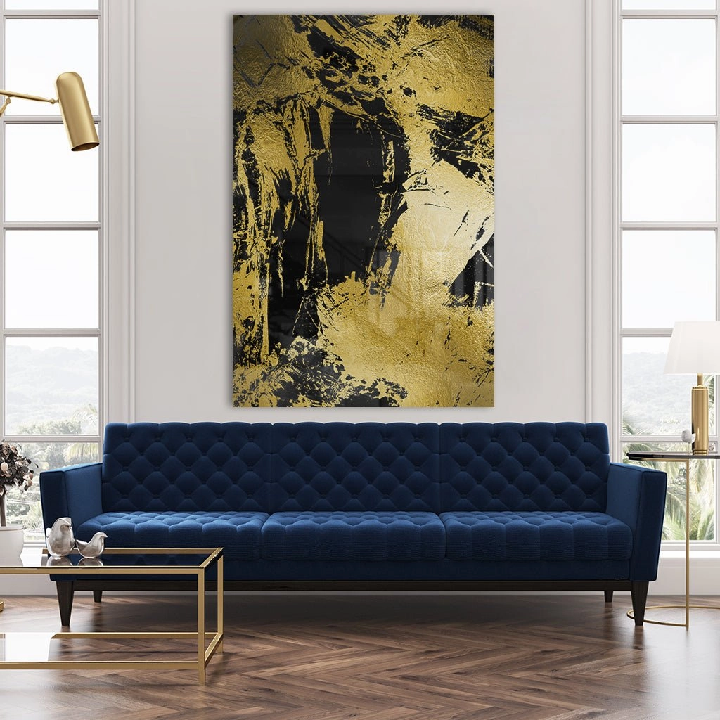 Abstract Grunge No. 1 Gold on Acrylic