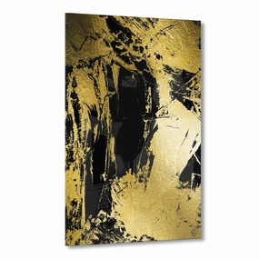 Abstract Grunge No. 1 Gold on Acrylic framed mural artwork