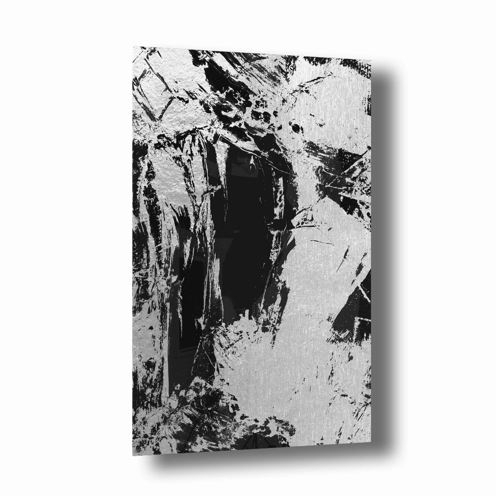 Abstract Grunge No.1 Silver on Acrylic framed mural artwork