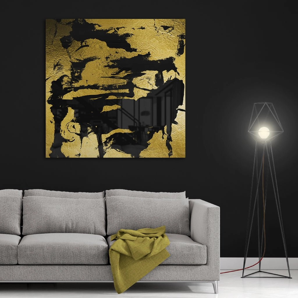 Abstract Grunge No. 2 Gold on Acrylic