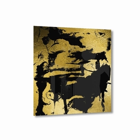 Abstract Grunge No. 2 Gold on Acrylic framed mural artwork