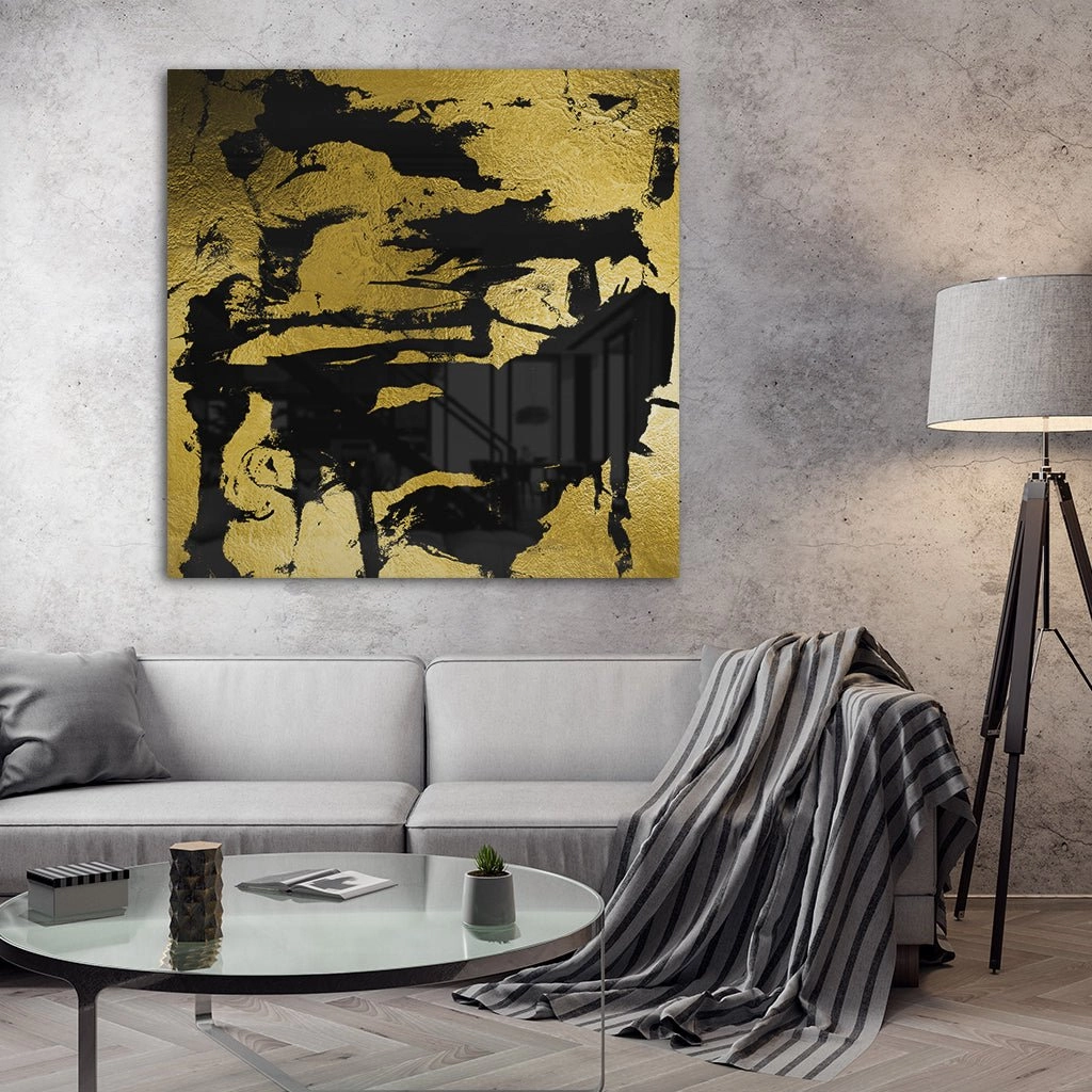 Abstract Grunge No. 2 Gold on Acrylic