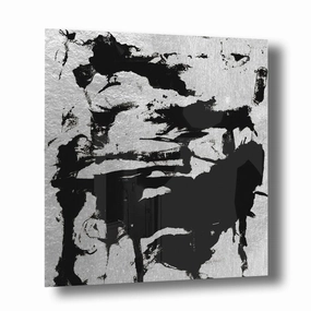 Abstract Grunge No.2 Silver on Acrylic framed mural artwork