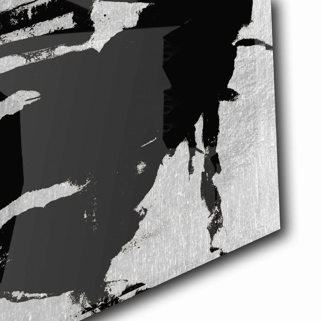 Abstract Grunge No.2 Silver on Acrylic