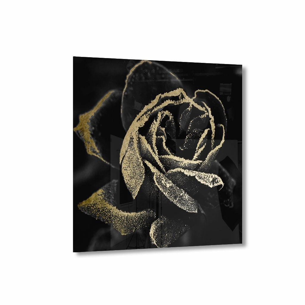 Abstract Rose Gold on Acrylic framed mural artwork