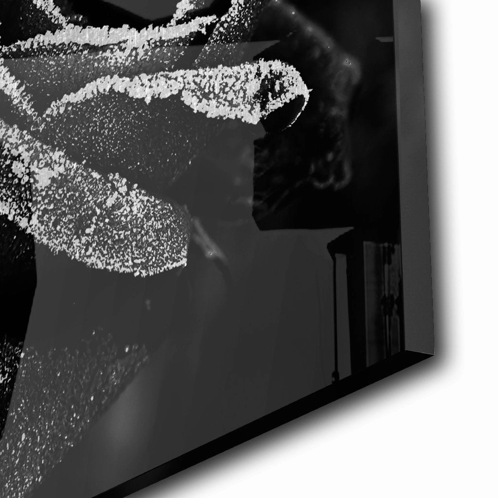 Abstract Rose Silver on Acrylic