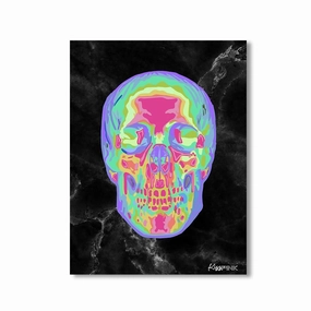 Abstract Skull by Kiss Pink framed mural artwork