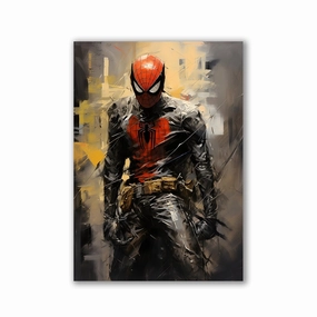 Abstract Spiderman by Rosa Piazza framed mural artwork
