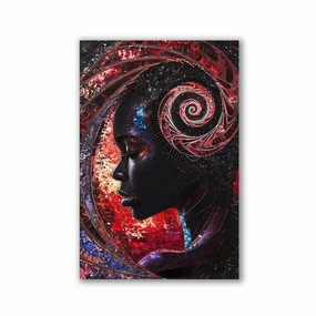 Abstract Spiral Woman by Catill framed mural artwork