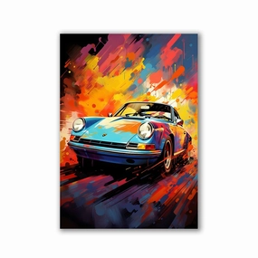 Abstract Sportscar by Rosa Piazza framed mural artwork
