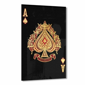 Ace of Spades by Frank Amoruso Gold on Acrylic framed mural artwork