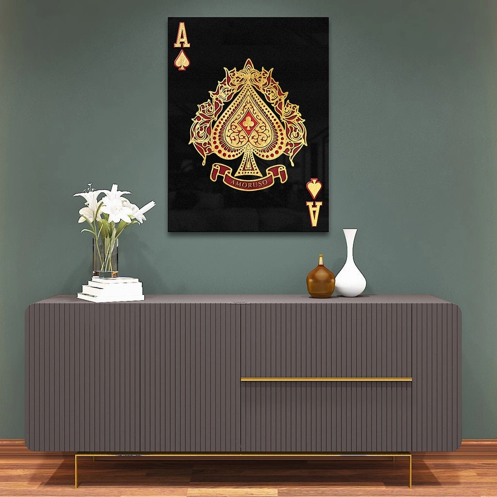 Ace of Spades by Frank Amoruso Gold on Acrylic