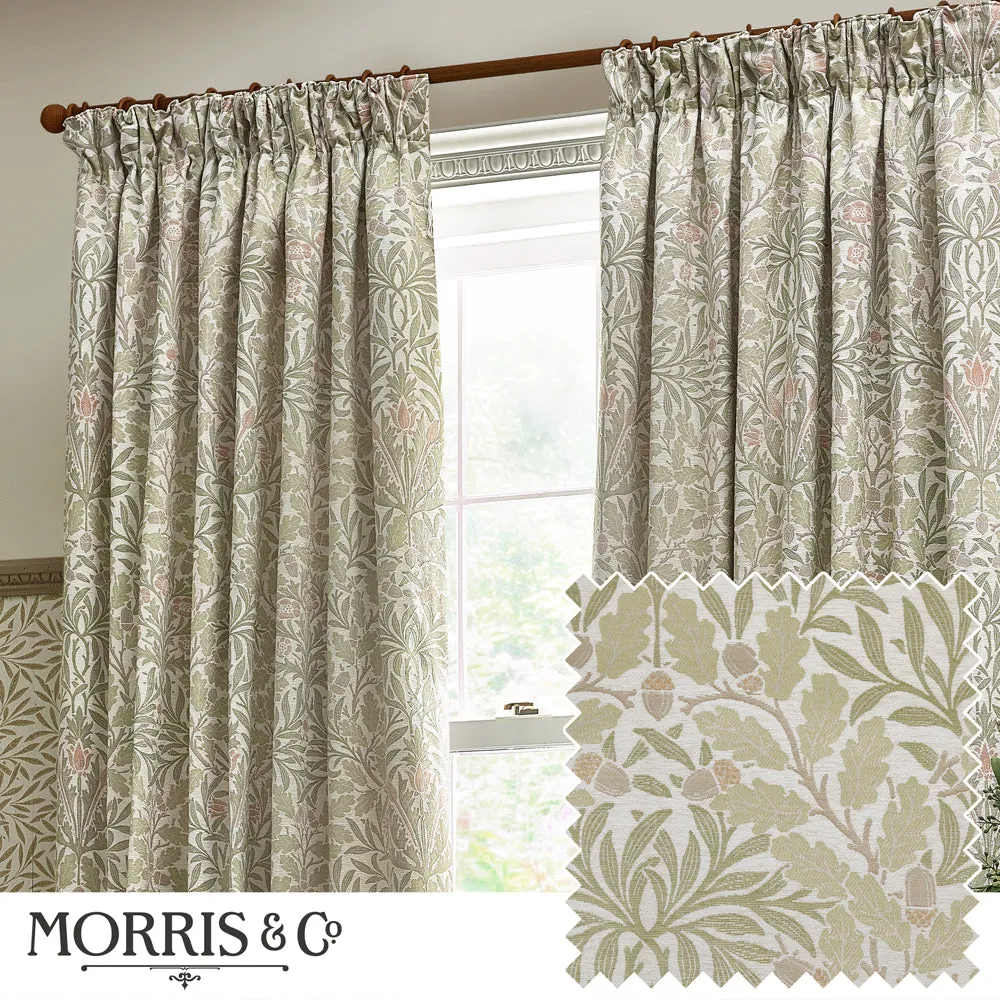 Acorn Multi Floral Jacquard Pencil Pleat Curtains Stone/Sage modern fashion rug  