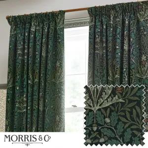Acorn Multi Floral Jacquard Pencil Pleat Curtains Thyme/Forest modern fashion rug  