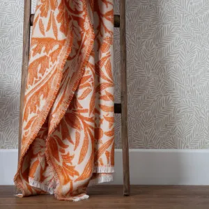 Acorn Tonal Jacquard Throw Brick modern fashion rug  