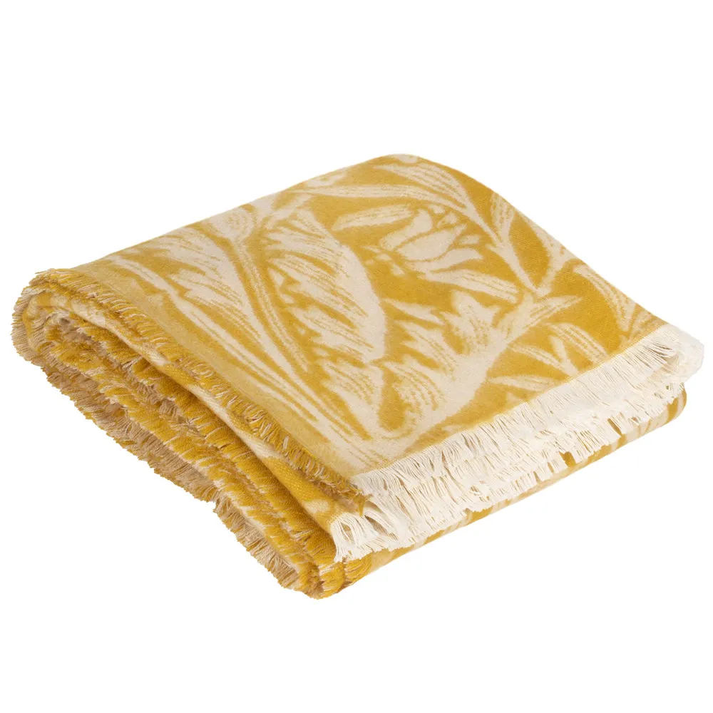 Acorn Tonal Jacquard Throw Gold
